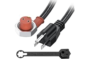 TECREDDY 120V Block Heater Cord for Heavy Duty Immersion Heaters and Engine Block Heaters 6-feet 16AWG, Compatible with Ford F250 F350 and Dodge Ram 2500 Cummins Diesel - with Dust Cover