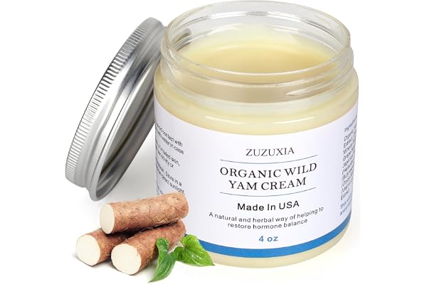 4OZ Organic Wild Yam Cream for Women Balance Support | Unscented Plant-Based Hypoallergenic Fast Absorbing Non-Greasy Deep Hy