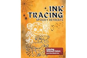 Spooky Retreats - Stress Relief Ink Tracing Coloring Book: Fill The White Lines With One Black Pen To Reveal Haunted Creepy Halloween Scenes - For ... - Reverse Coloring Books (Color Version))