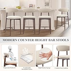 COLAMY Bar Stools Set of 2, Counter Height Bar