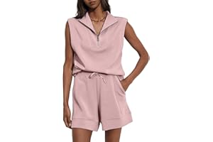 Glamaker Women's Two Piece Short Sets Summer Lounge Sweatsuits Air Essentials Sleeveless Outfits Travel Tracksuit