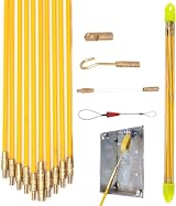 WeaShaemgLi 33ft Fiberglass Fish Tape Electrical Cable Puller Rod Kit w/ view 1