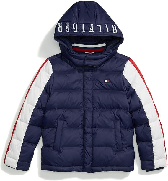 blue tommy hilfiger puffer jacket