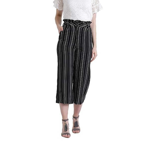 striped culotte pants