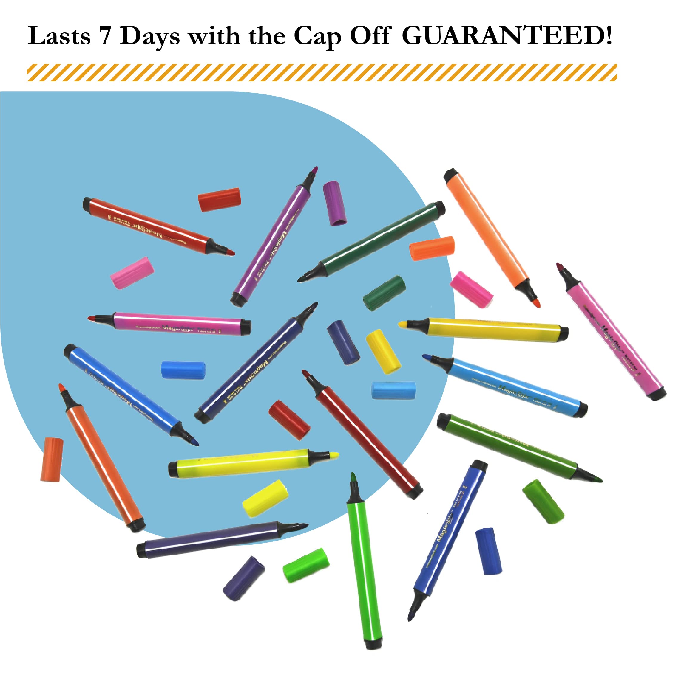 The Pencil Grip Magic Tri Stix, Non-Toxic and Washable Markers For Kids, 24 Assorted Stix Markers, TPG-397