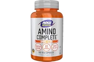 NOW FOODS NOW Sports Nutrition, Amino Complete™, Protein Blend With 20 Aminos and B-6, 120 Veg Capsules