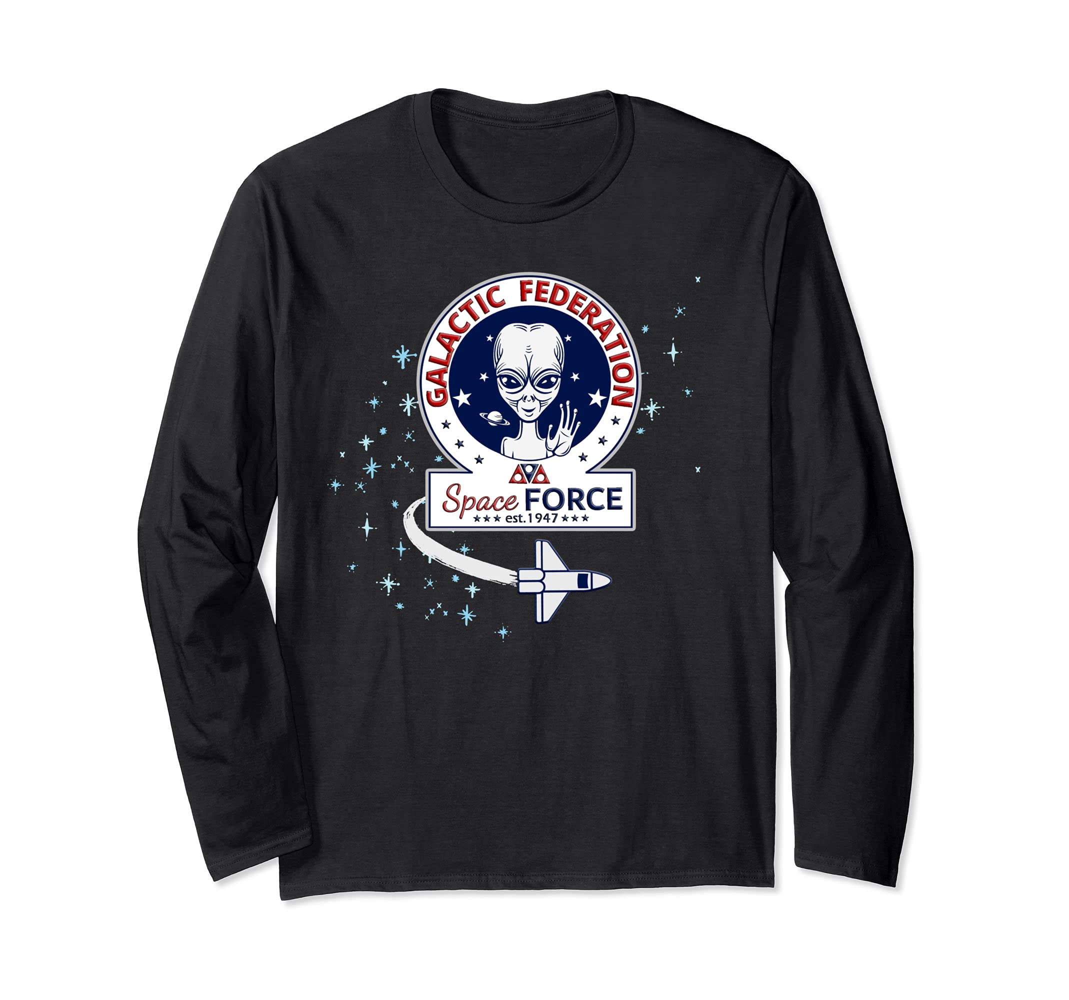 Galactic Federation Space Force est.1947 Retro UFO Roswell Long Sleeve T-Shirt