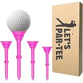 VEASAERS Plastic Pink Golf Tees Unbreakable 3 1/4 inch | Big Cup Low Smooth Launch, Reduced Spin for Better Distance, Durable Tee for Women Men, Ideal for Driving Range Practice