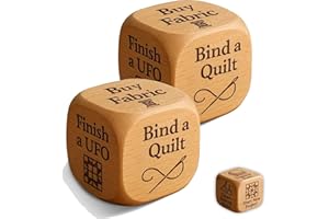 Quilter's Dice, 6 Sided Handmade Wooden Quilter’s Decision Dice with Engraved Quilting Tasks for Quilters with 6 Engraved Qui