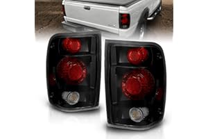 AmeriLite Black/Smoke Replacement Brake Tail Lights Set For 98-00 Ford Ranger Only - Passenger and Driver Side