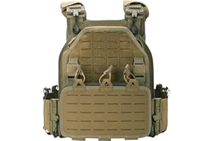 BOMTURN Tactical Vest for Men Quick Release Laser-Cutting Modular Vest for Outdoor