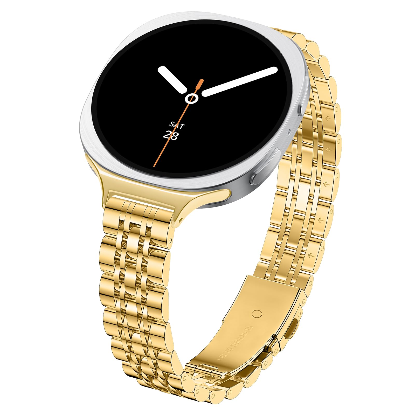 Slim Metal Bands for Samsung Galaxy Watch 8 Band 40mm 44mm/8 Classic 46mm,Stylish Stainless Steel Strap Replacement WristBands for Samsung Watch 8 Band 40 44 mm for Women,03-Gold