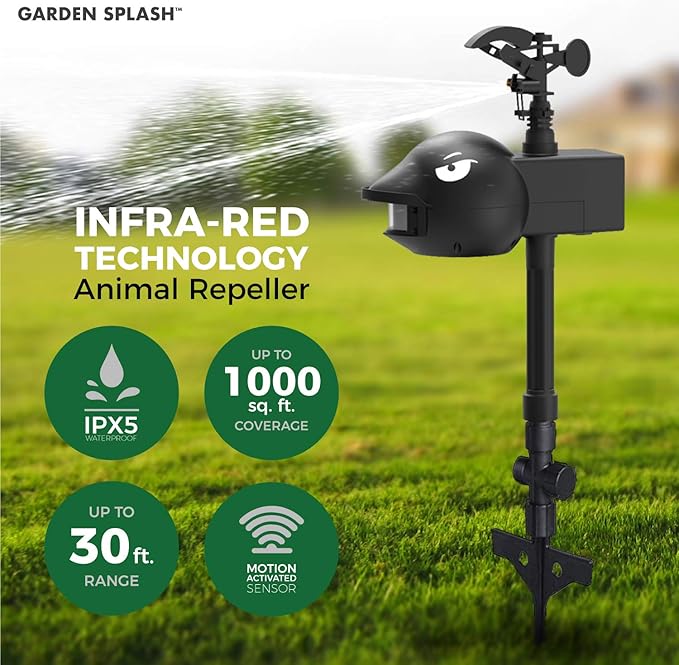 Aspectek Joltpests Animal Repellent Sprinkler, Water