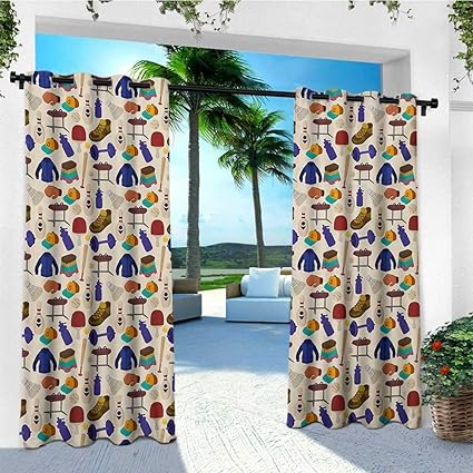 Amazon Com Leinuoyi Sport Porch Curtains Outdoor Waterproof
