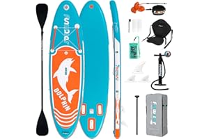 FunWater Inflatable Stand Up Paddle Board with Premium SUP Paddleboard Accessories, Anti-Slip EVA Deck, 11'/10'6'' Paddle Boards for Adults & Youth of All Skill Levels