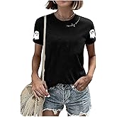 Halloween Shirts Spooky Season Shirt Women Cute Ghost V Neck Shirt Fall Holiday Matching Tops