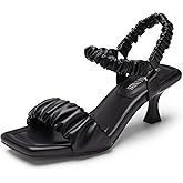 DREAM PAIRS Kitten Heels for Women Comfortable Low Heels Sandals Suqare Open Toe Cute Wedding Party Evening Prom Dance Strap Dress Pump Sandals Shoes