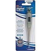 Veridian Healthcare Digital Thermometer | 60-Second Readout | Fahrenheit Measurements | Rigid Tip | Fever Alert | One-Year Wa