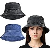 2 Packs Bucket Hat for Women Unisex Summer Outdoor Cap Travel Beach Sun Hat Plain Colors for Women