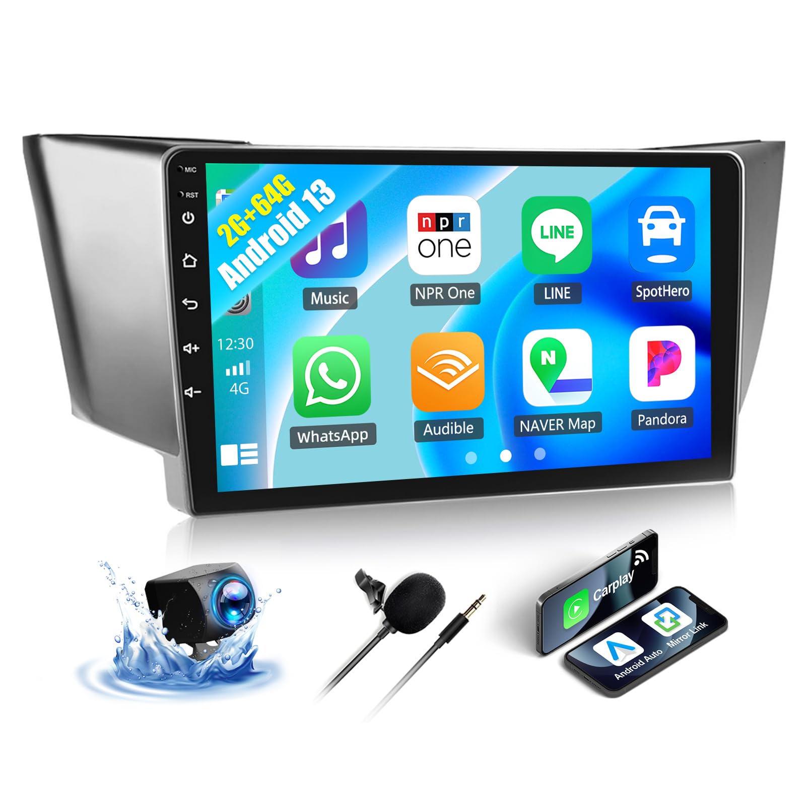 Photo 1 of SIXWIN Android Car Stereo for Lexus RX300 RX330 RX350 2004-2009 with Wireless CarPlay Android Auto Mirror Link 2G+64G 9 Inch Touchscreen Bluetooth GPS Navigation WiFi FM Backup Camera MIC