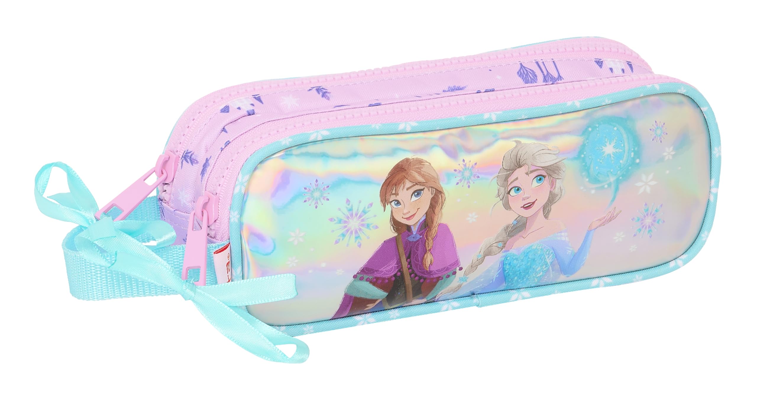 Safta Frozen Cool Days – Children's Double Pencil Case, Children's Pencil Case, Ideal for School-Aged Children, Comfortable and Versatile, Quality and Resistance, 21 x 6 x 8 cm, Purple/Sky Blue,