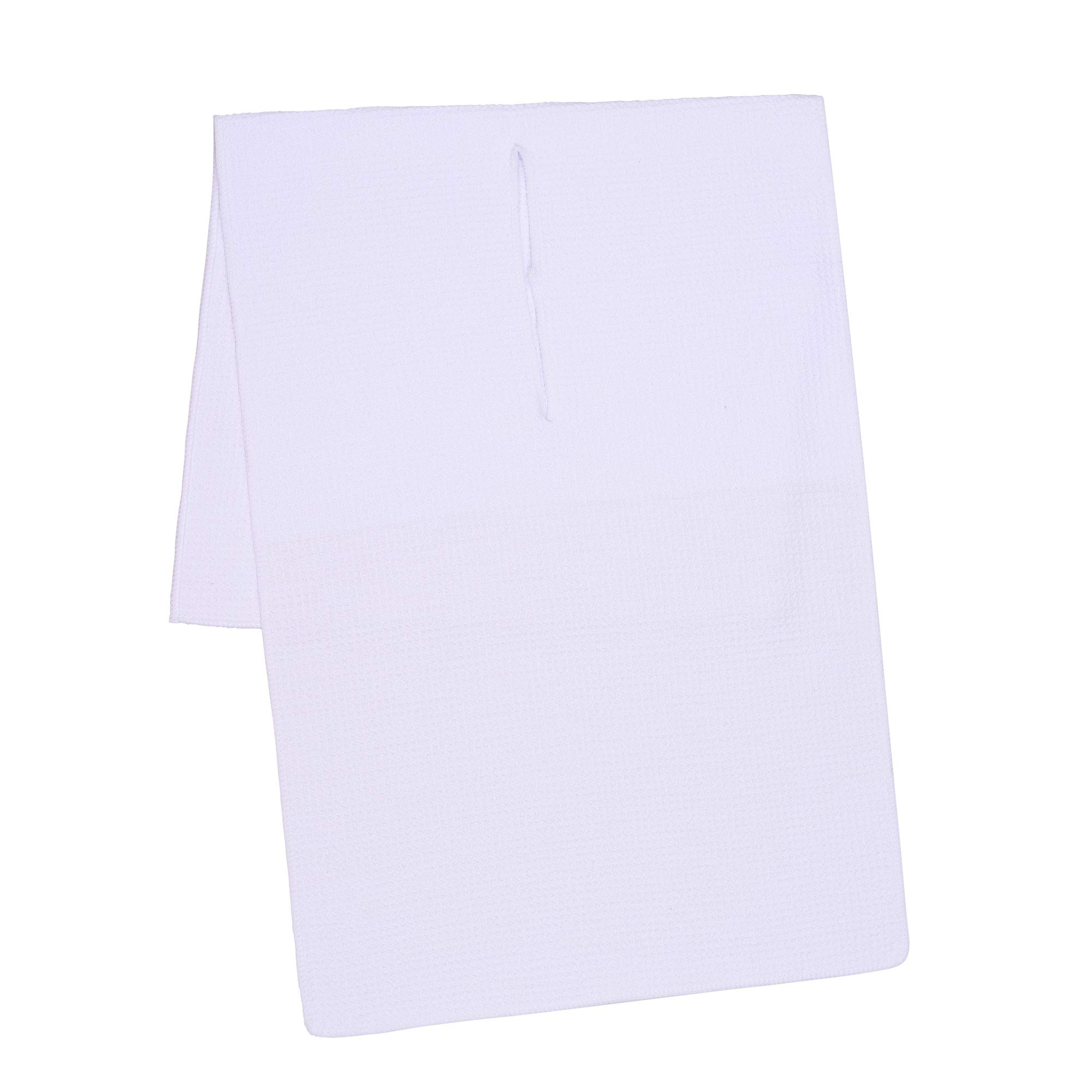 Mile High Life | Pro Tour Caddy Towel | 17” x 40” with 8” Center Slit | Premium Microfiber Waffle Texture (White)
