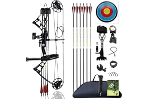 PANDARUS Compound Bow Set 10-40lbs for Pull Child Right Hand Lightweight Design Bow Adjustable 16"~28" Draw Length IBO 290fps New 2024 Professional Set for Youth&Kids