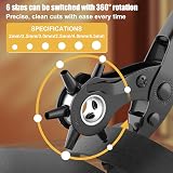 Diyife Belt Hole Puncher Full Set Leather Punch Plier 6 Hole Sizes with Ruler view 3