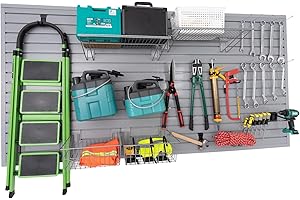 Slat Wall Panel 4x8 ft Heavy Duty PVC Slatwall Organizer, Grey Slat Wall Paneling Garage Slat Wall Storage Systems Gift for M