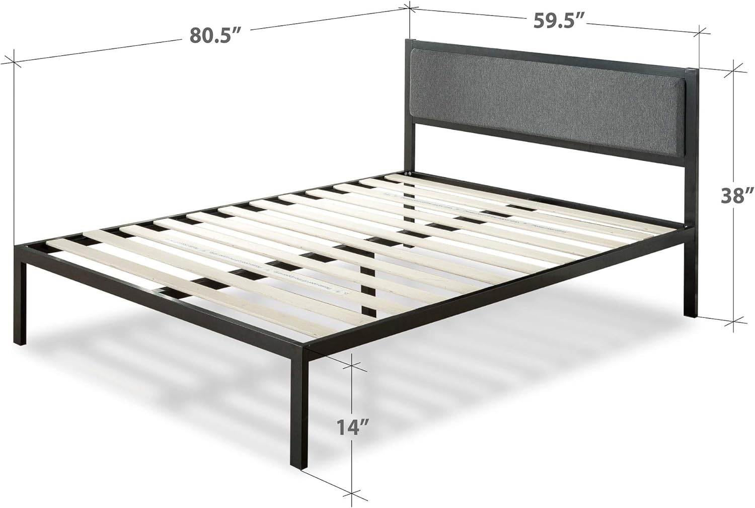 Zinus Korey 14in Steel Platform Bed Frame Queen