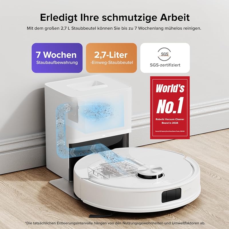 Q10 S5+ Set Saugroboter mit Wischfunktion, 10.000 Pa Saugkraft