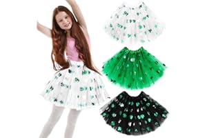 Mumufy 3 Pieces St. Patrick's Day Tutu Skirt for Women Teen Girls Lightweight Green Tutu St Patricks Day Costumes for Party