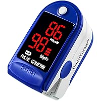 FaceLake ® FL400 Pulse Oximeter Fingertip with Carrying Case, Batteries, Lanyard, and Warranty (Blue)