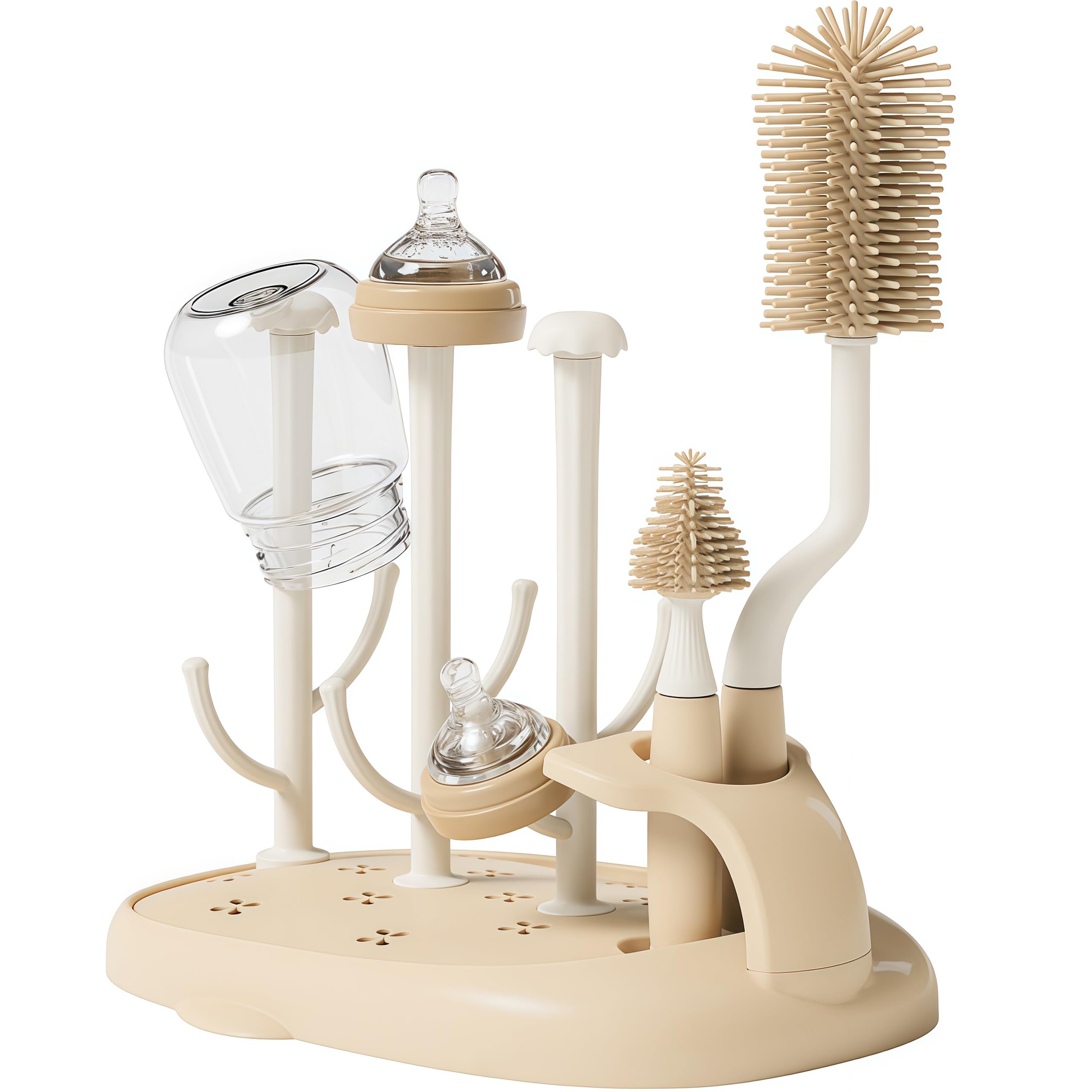 auvstar Baby Bottle Drying Rack, Grey, ABS + PP, Ideal for Bottles, Teats, Cups, Accessories