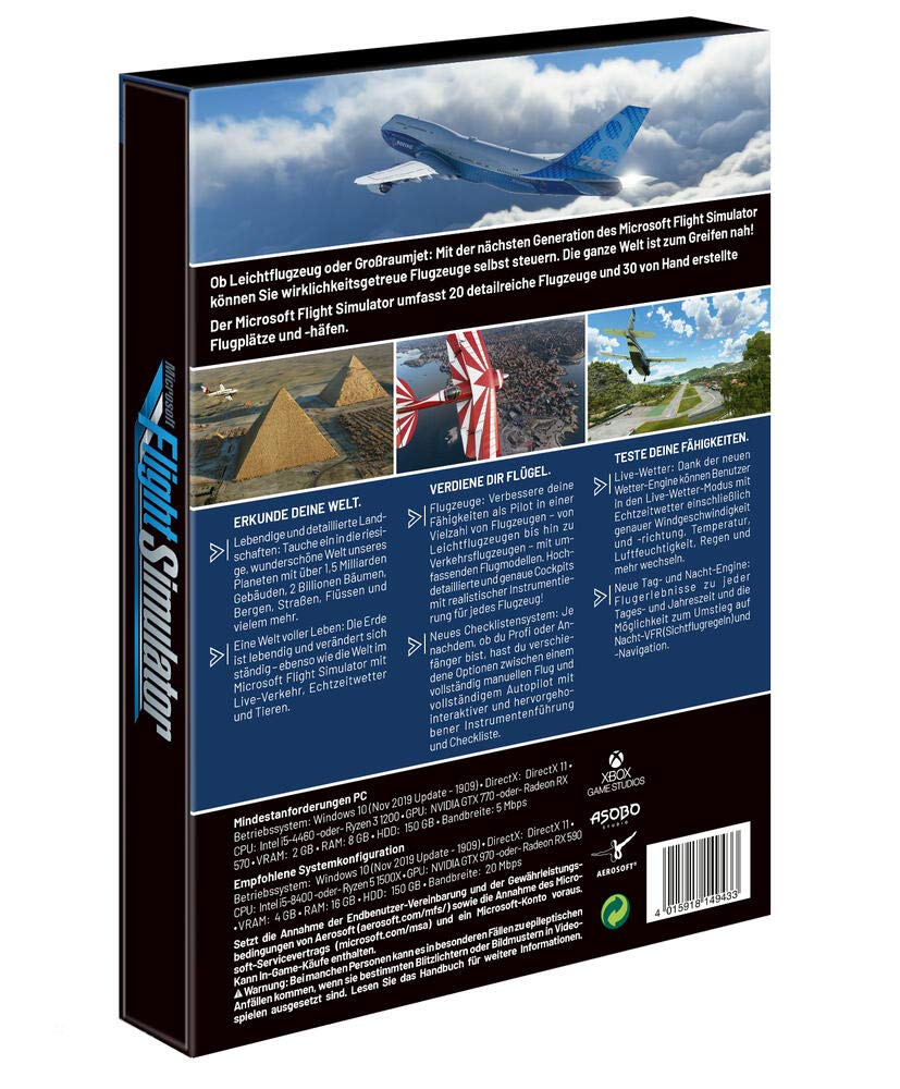 Microsoft Flight Simulator 2020 - Standard Edition (Windows 10) Microsoft Flight Simulator 2020 - Standard Edition (Windows 10) Microsoft Flight Simulator 2020 - Standard Edition (Windows 10) PC Disc