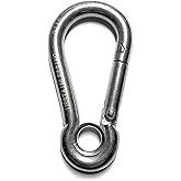 US STAINLESS Stainless Steel 316 Spring Hook with Eyelet Carabiner 5/16" (8mm) Marine Grade