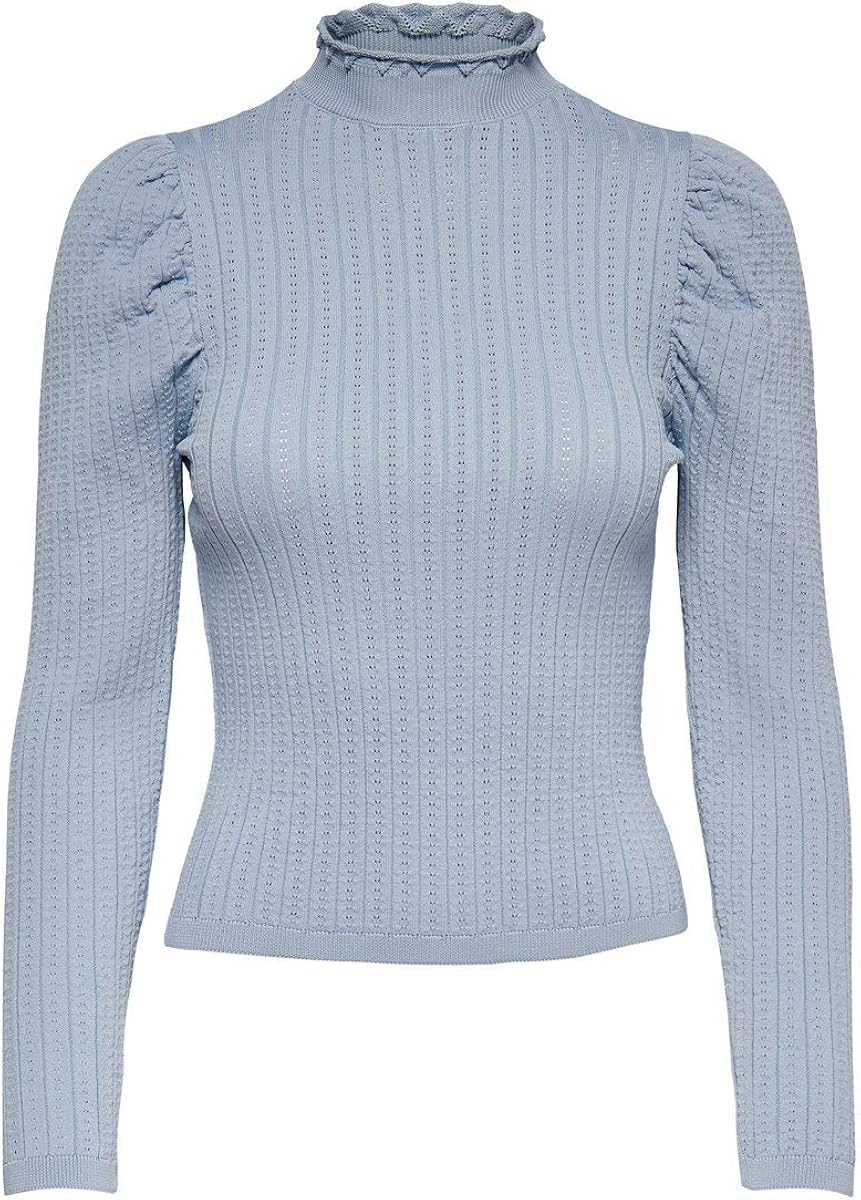 Aokosor Damen Strickpullover Mit Puffärmeln - Eleganter Winterpullover