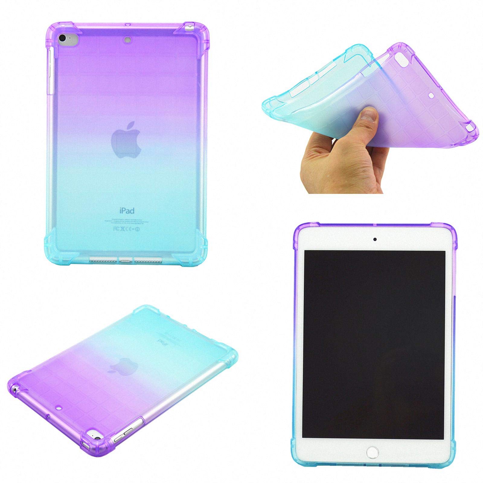 Photo 1 of UUcovers Translucent Frosted Back Case for Apple iPad Mini 5/Mini 4/Mini 3/Mini 2/Mini 1 Cover 7.9" Soft TPU Shockproof Thin Clear Cover for iPad Mini 5th/4th/3rd/2nd/1st Generation, Purple & Green
