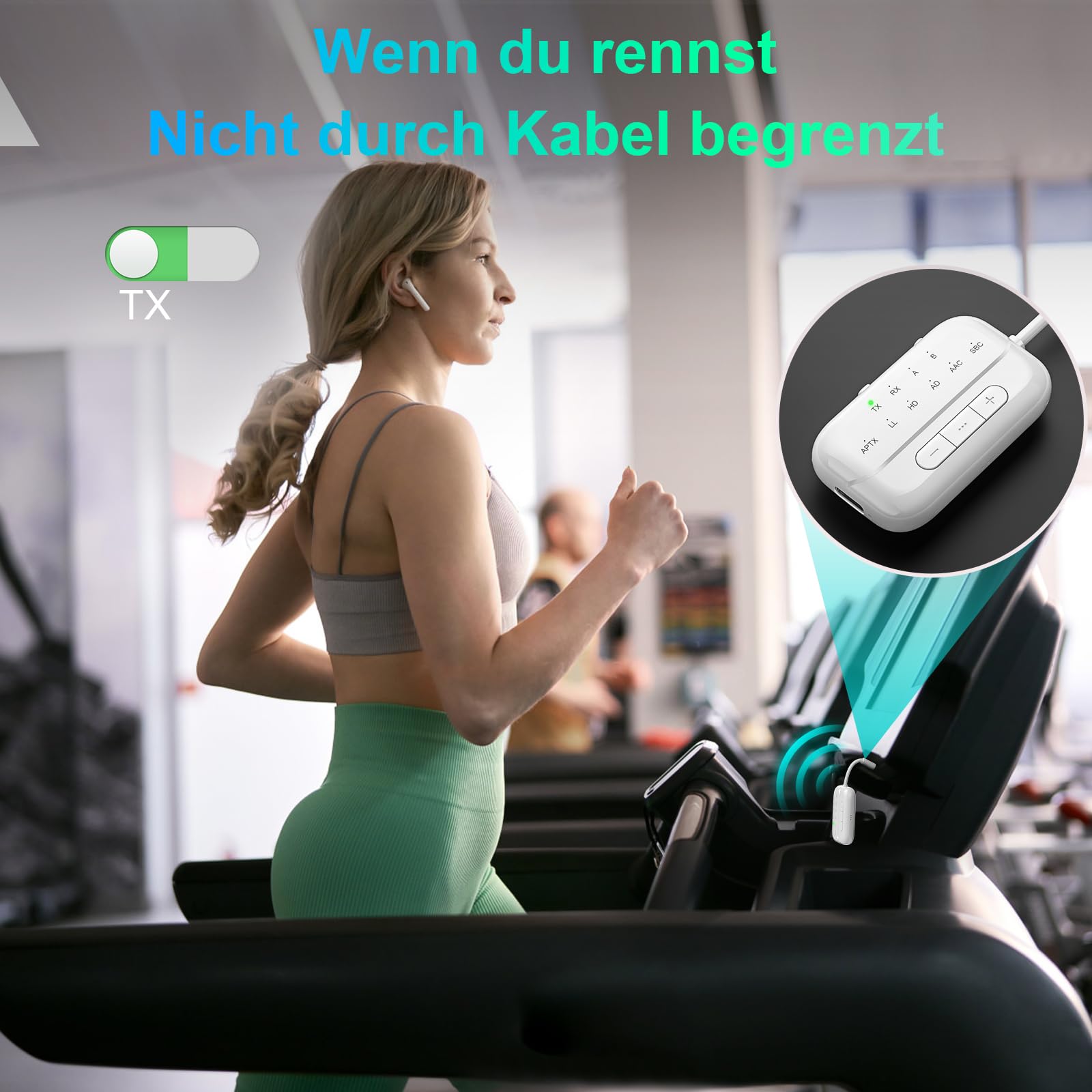 SONRU Bluetooth Transmitter 5.3 Airfly Adapter Flugzeug Gadgets, 2 in 1 Bluetooth Sender Empfänger Aux Klinke 3.5 Audio Adapter für 2 Kopfhörer/TV/Lautsprecher/Home Stereoanlage/Autoradio 4