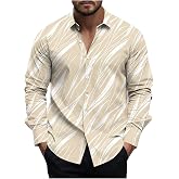 Halloween Graphic Shirts for Men Funny Skull Printed Long Sleeve Lapel Button Down Shirt Casual Fashion Holiday Tops