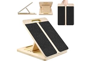 Portable Wooden Slant Board, Calf Stretcher Slant Board, Desk Foot Rest, Squat Wedge for Calf Stretching, Adjustable Non-Slip