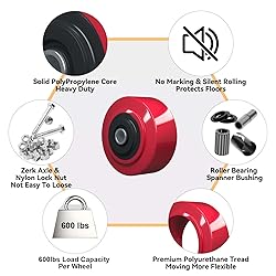 LONGRUNFORU 4 Inch Caster Wheels, Polyurethane on