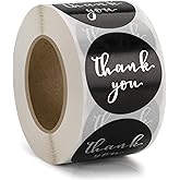 1.5" Thank You Labels - Round Stickers for Small Business, 500 Labels Per Roll