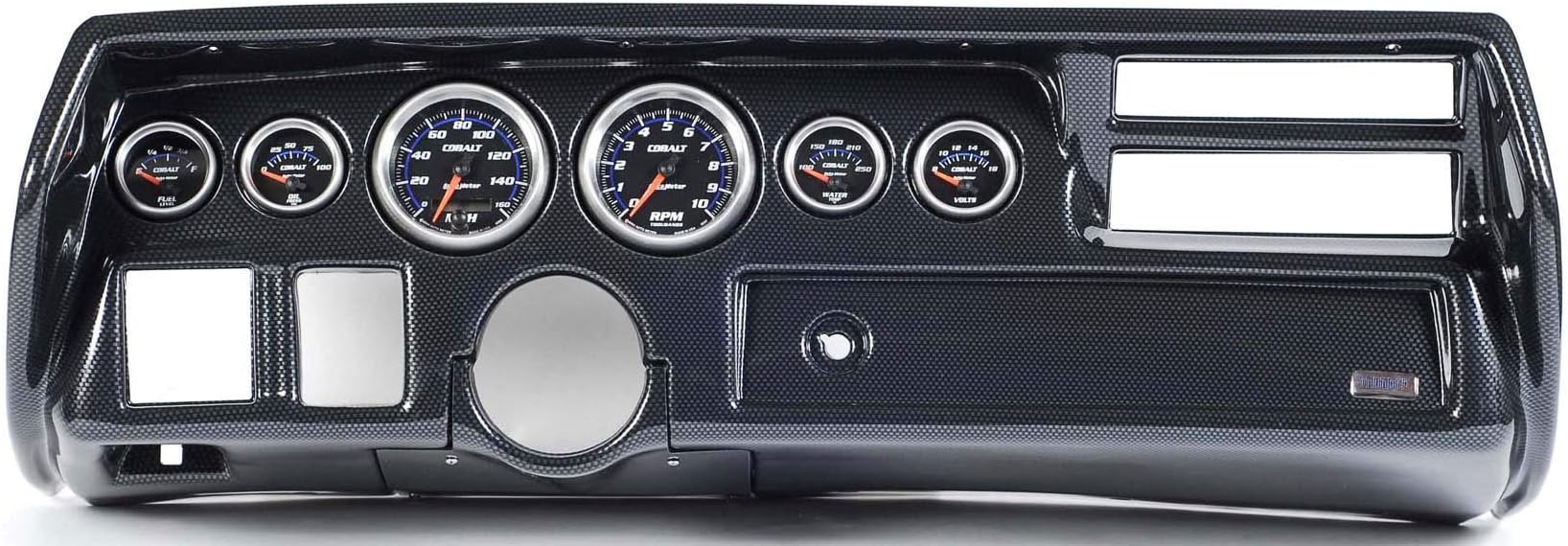 70-72 Chevelle Sweep Carbon Dash Carrier w/Auto Meter Cobalt Gauge Gauges