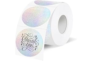 WANGHENG 1.5 Inch Thermal Labels,Holographic Circle Direct Thermal Stickers,for Address Design DIY Logo Business(300 pcs/Small dots)