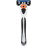 Personna Men's 5 Blade Razor with Bulk Pack of 12 Replacement Razor Cartridges and Shaving Razor Handle (Silver)