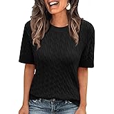 LILLUSORY Short Sleeve Sweater for Women Summer Business Casual Dressy Outfits Work Tops Lightweight Spring Blouses 2025