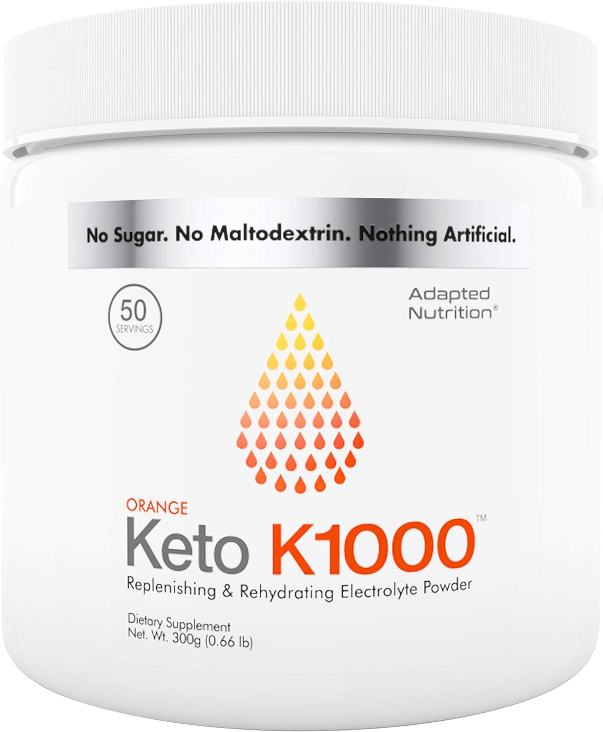 Keto K1000 Electrolyte Powder | Boost Energy & Beat Leg Cramps | No Maltodextrin or Sugar | No Ingredients from China | Delicious Orange, Lighter Stevia Taste | 50 Servings: Health & Personal Care
