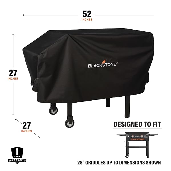 BLACKSTONE 5091 GRIDDLE COVER, 600D POLYESTER CANVAS, BLACK – 52′ W X 27′ D X 27′ H