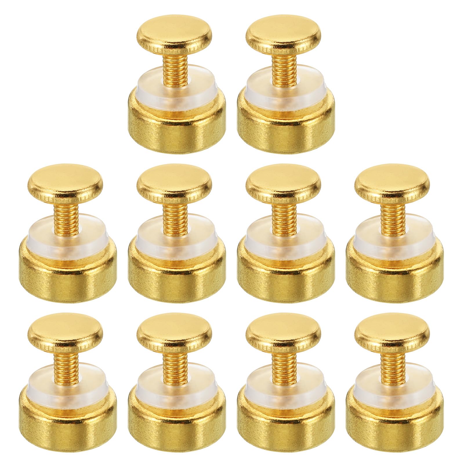 PATIKIL M4x12 Standoff Screws with Spacers, 10 Pack Wall Mounting Hardware Thumb Screw Fasteners for Acrylic Glass Signs Mirrors, Gold Tone 15mm